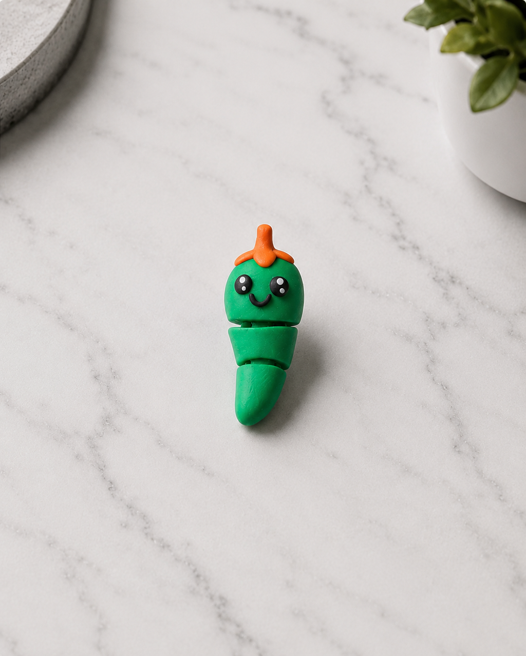 Pepper the Wiggly Chile | 3D Printed Badge Reel