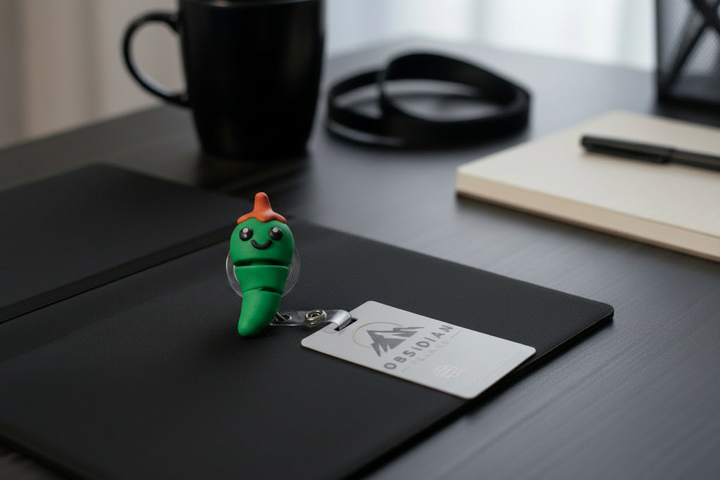 Pepper the Wiggly Chile | 3D Printed Badge Reel