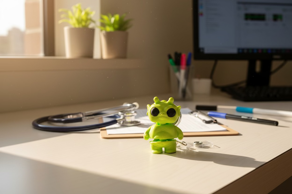 Dave the Flexi Alien | 3D Printed Badge Reel