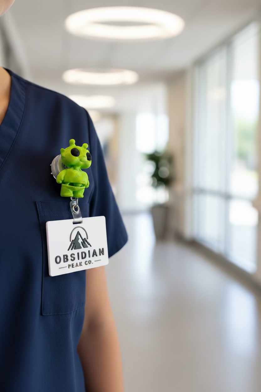Dave the Flexi Alien | 3D Printed Badge Reel