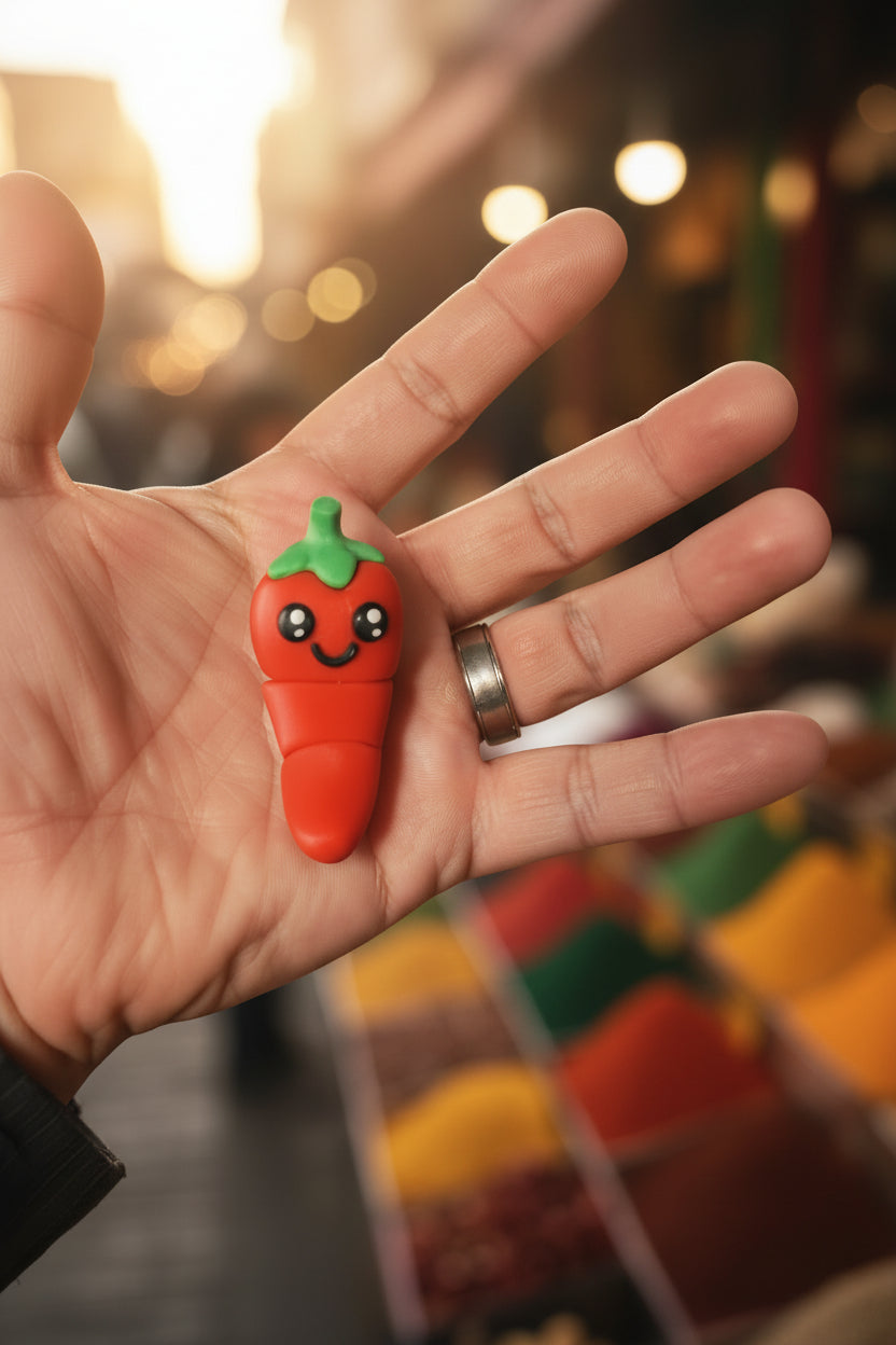 Pepper the Wiggly Chile | 3D Printed Badge Reel
