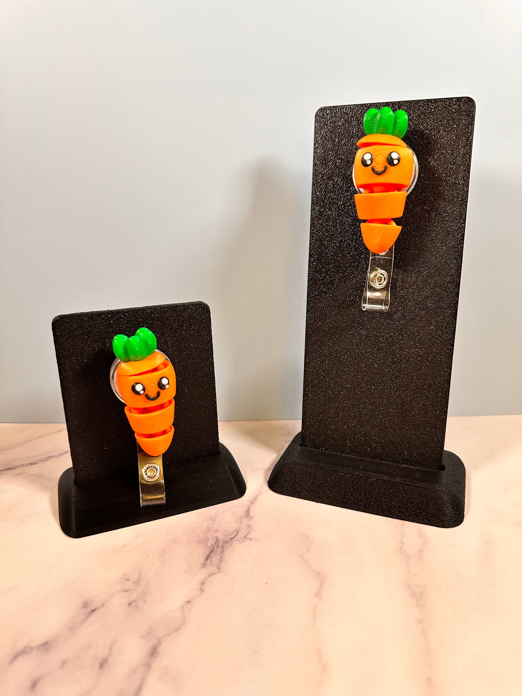 Cora the Wiggle Carrot | 3D Printed Badge Reel