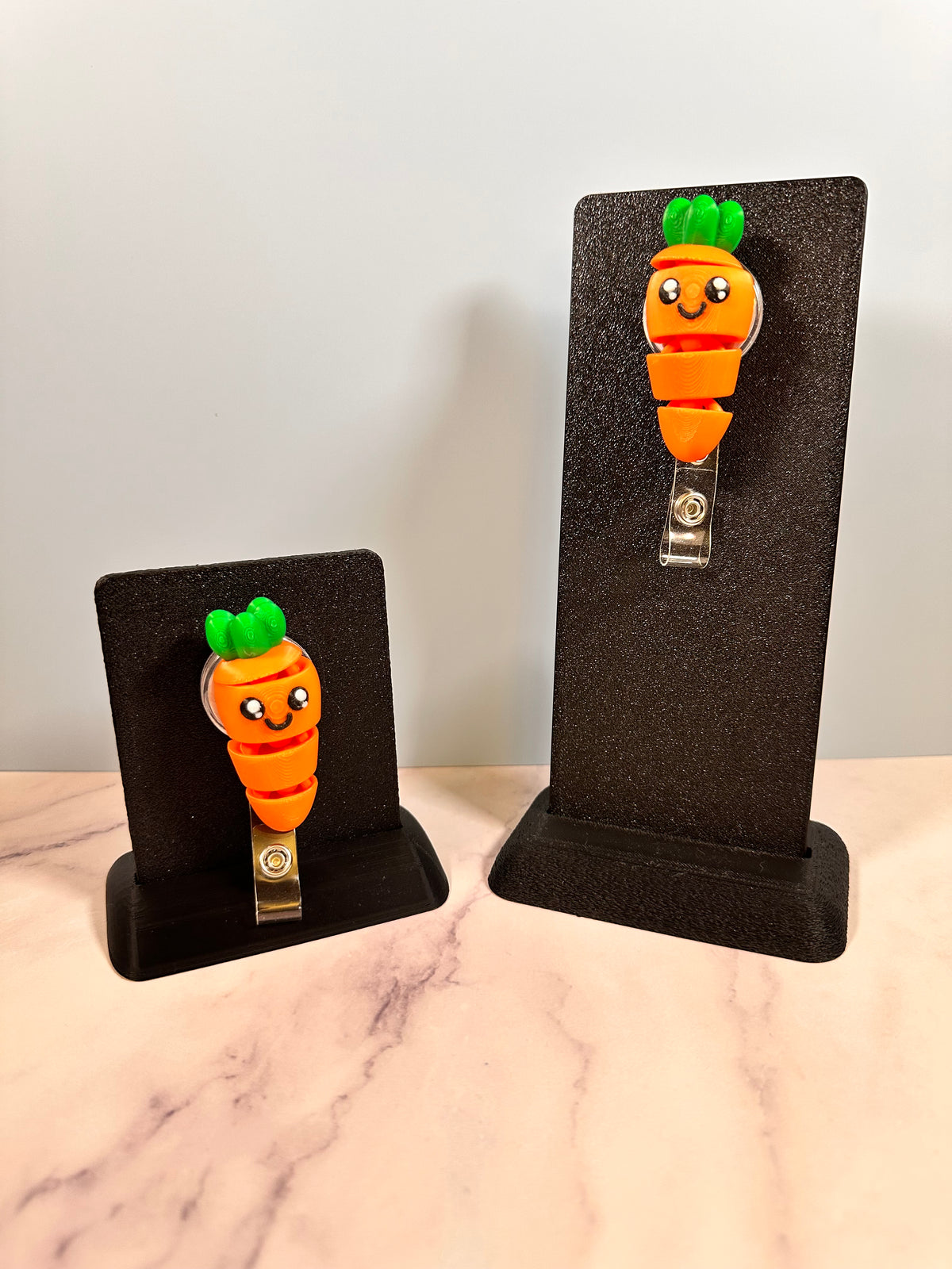 Cora the Wiggle Carrot | 3D Printed Badge Reel