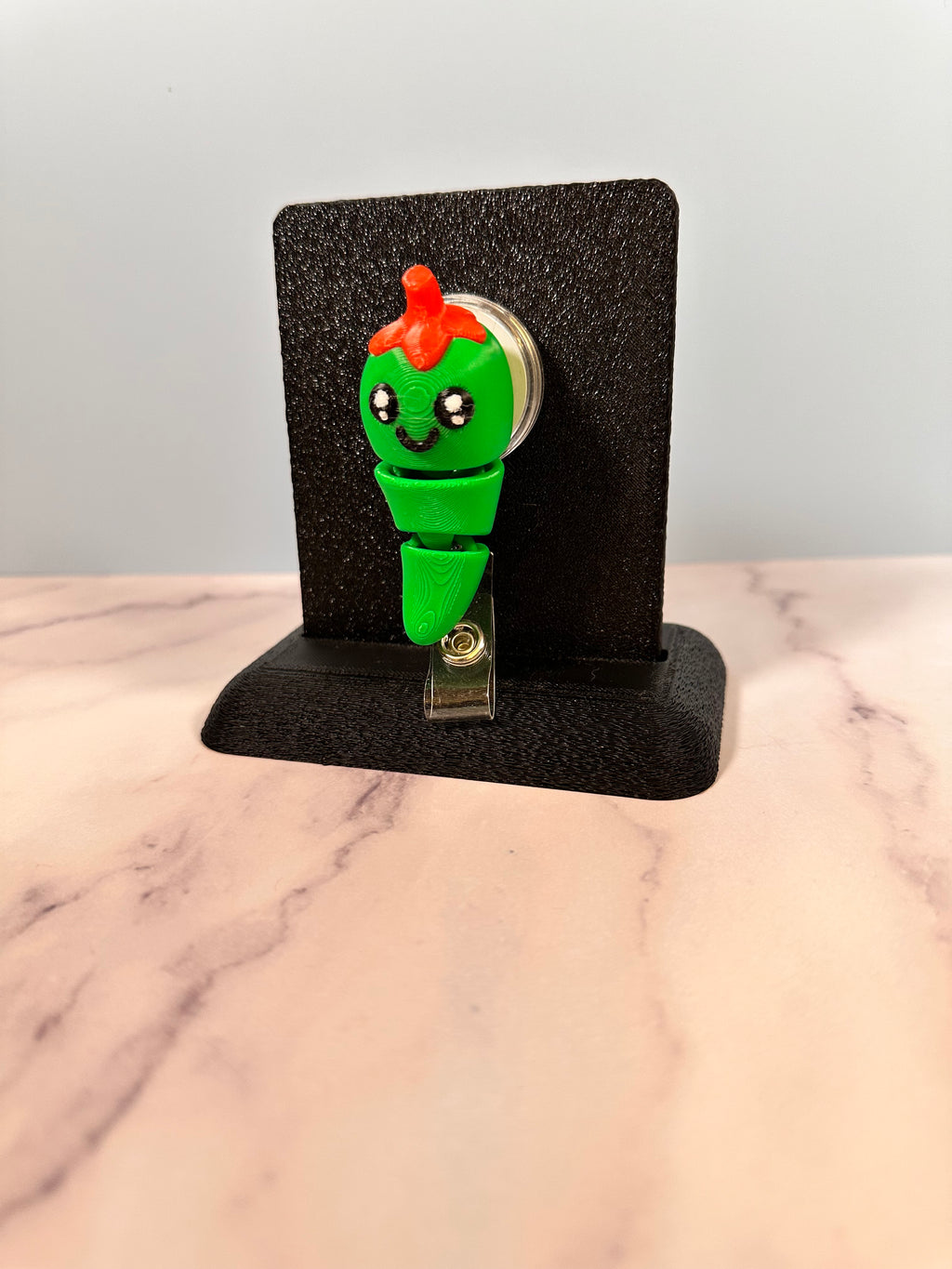 Pepper the Wiggly Chile | 3D Printed Badge Reel