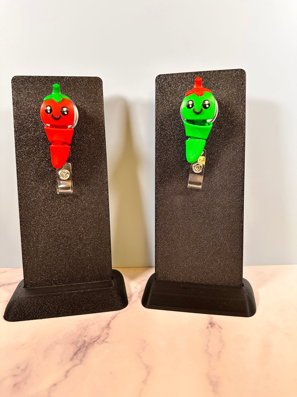 Pepper the Wiggly Chile | 3D Printed Badge Reel