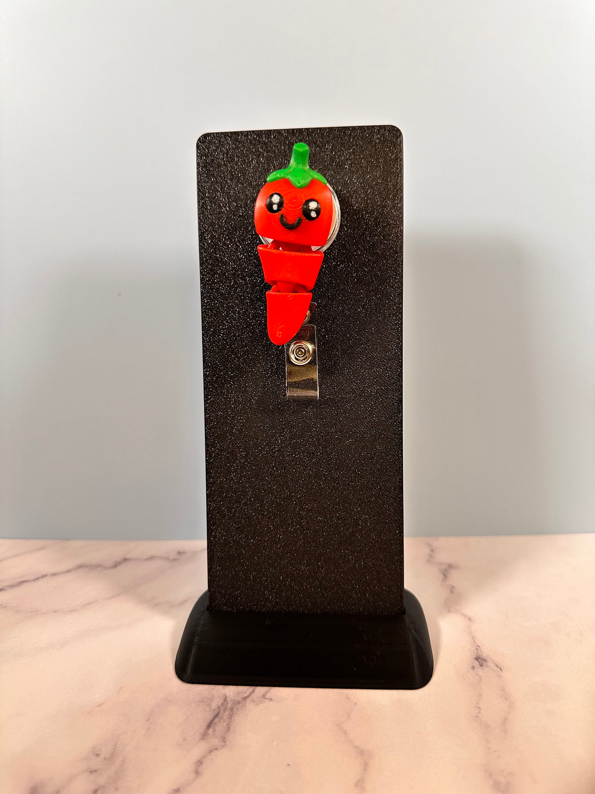Pepper the Wiggly Chile | 3D Printed Badge Reel