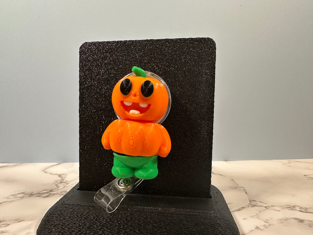 Pumpkin Man | 3D Printed Badge Reel