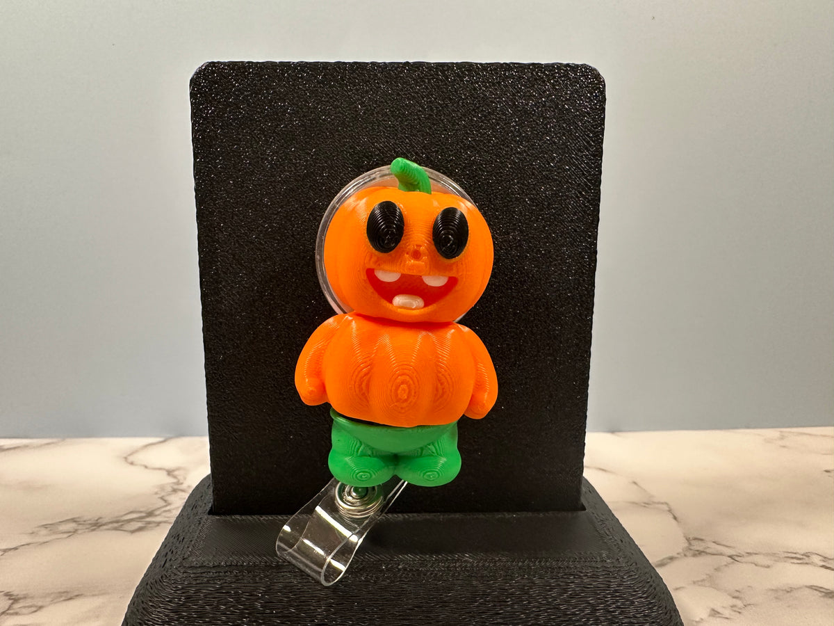 Pumpkin Man | 3D Printed Badge Reel