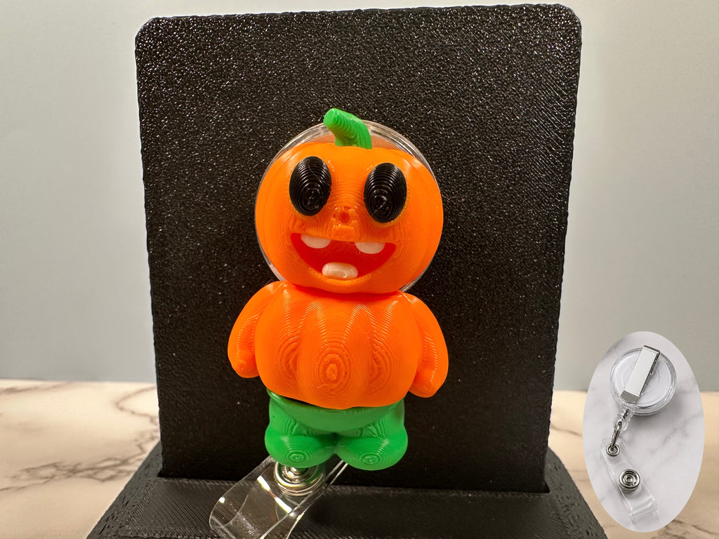 Pumpkin Man | 3D Printed Badge Reel