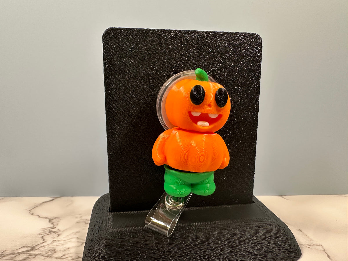 Pumpkin Man | 3D Printed Badge Reel