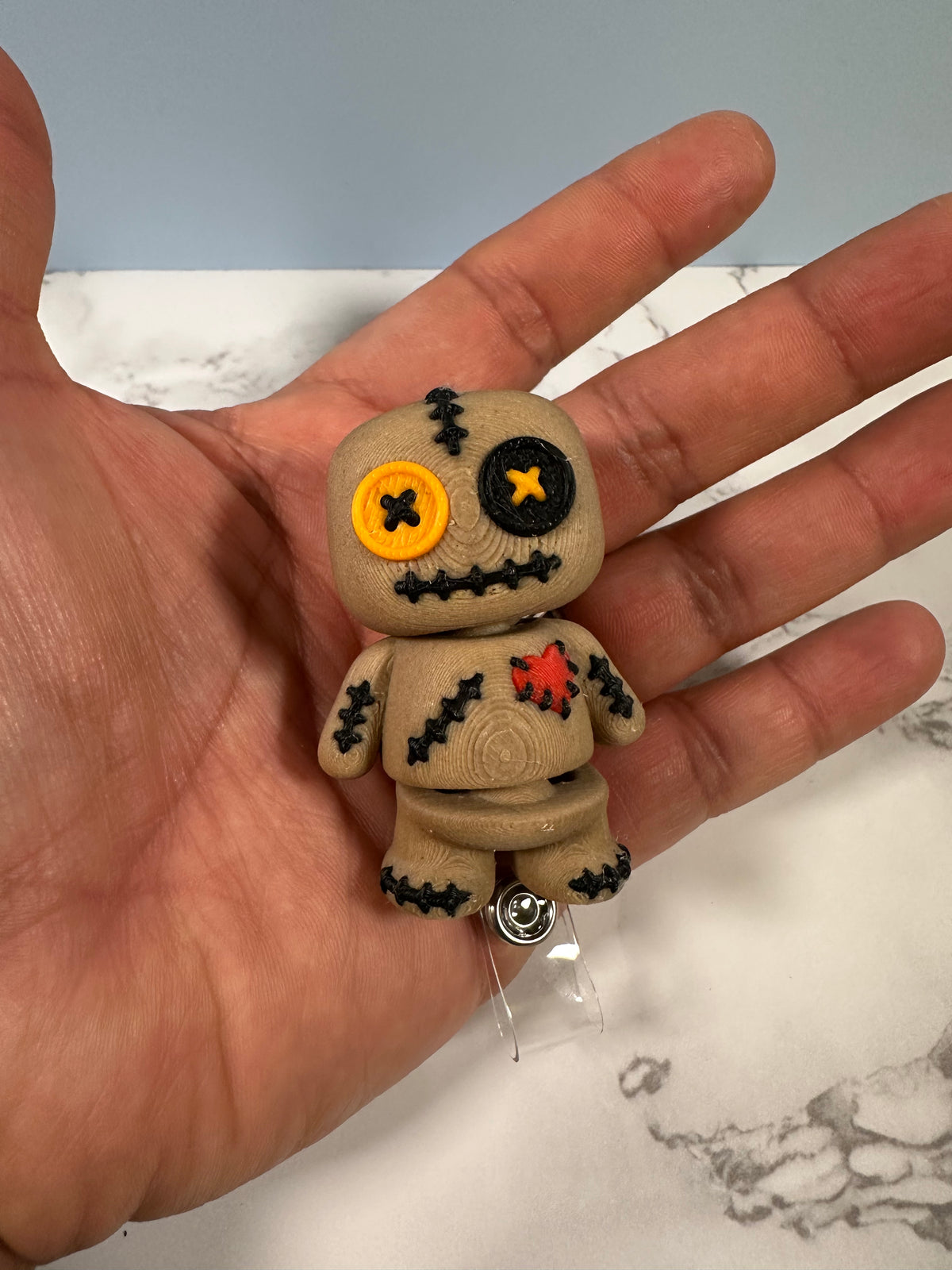 Voodoo Doll Buddy | 3D Printed Badge Reel & Keychain