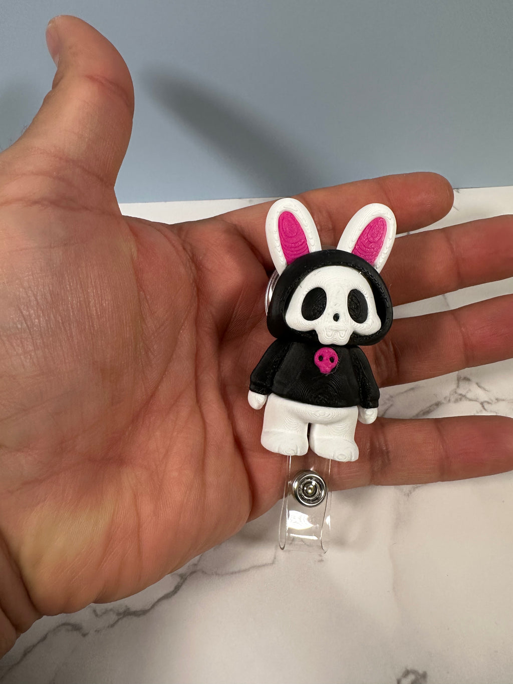 Boney Bunny | 3D Printed Badge Reel