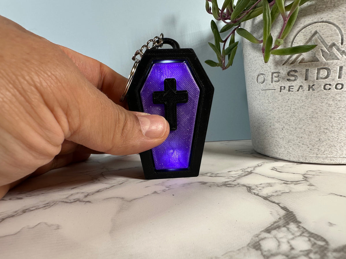 Crypt Clicker | Light-Up Coffin Keychain