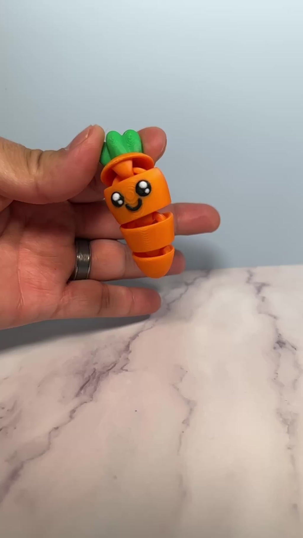 Cora the Wiggle Carrot | 3D Printed Badge Reel